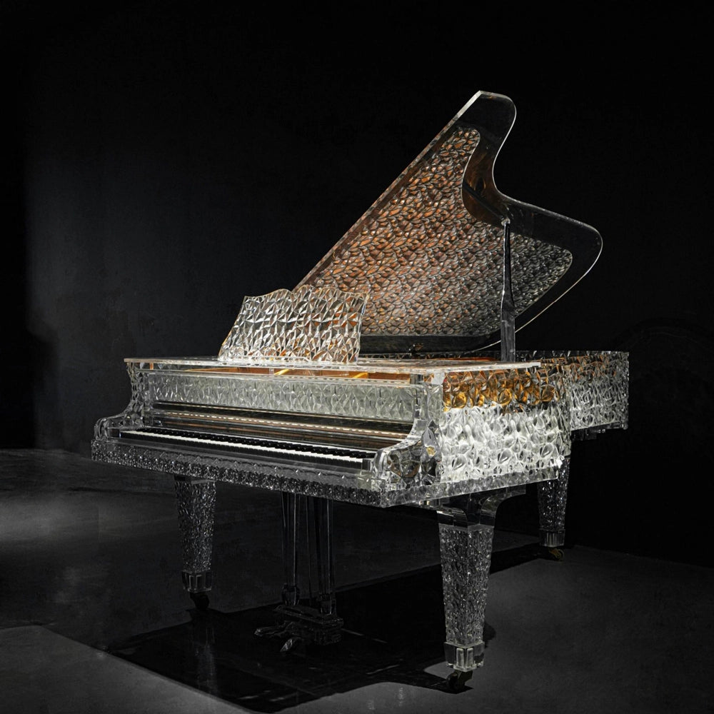 Refined Splendor Luxury Avant-Garde Textured Crystal Grand Piano