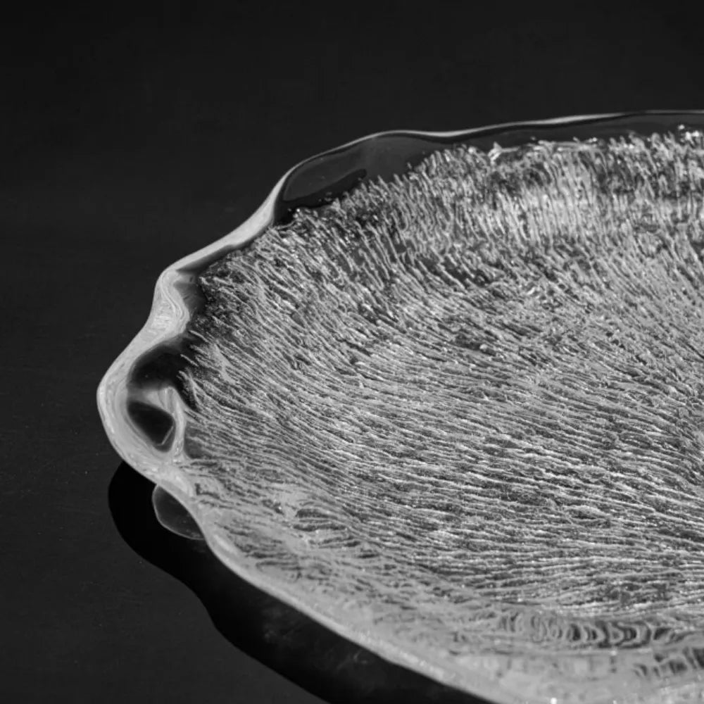 Crystal Reishi Tea Tray Sculpture Luxury Art Decor
