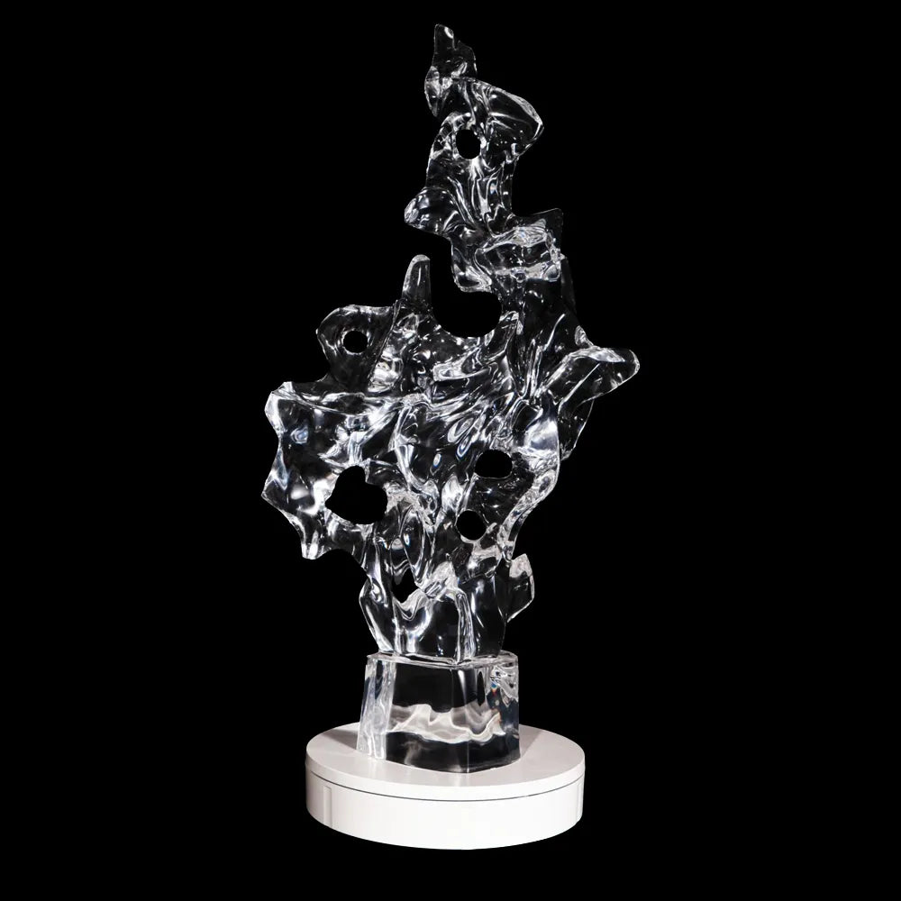 Crystalline Whispers Abstract Sculpture, 800mm Height, Organic Shape Synthetic Crystal Art for Modern Decor