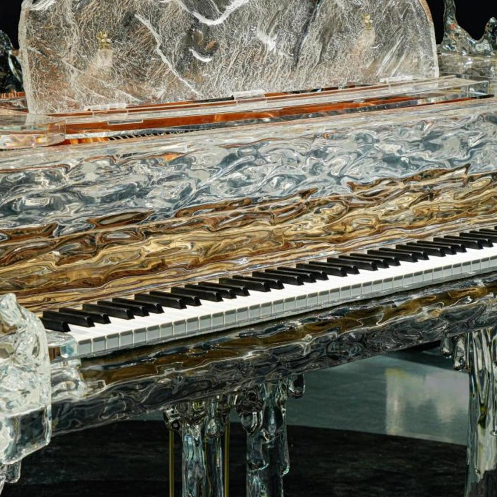 Mountains & Floating Streams" Luxury Avant-Garde Crystal Grand Piano