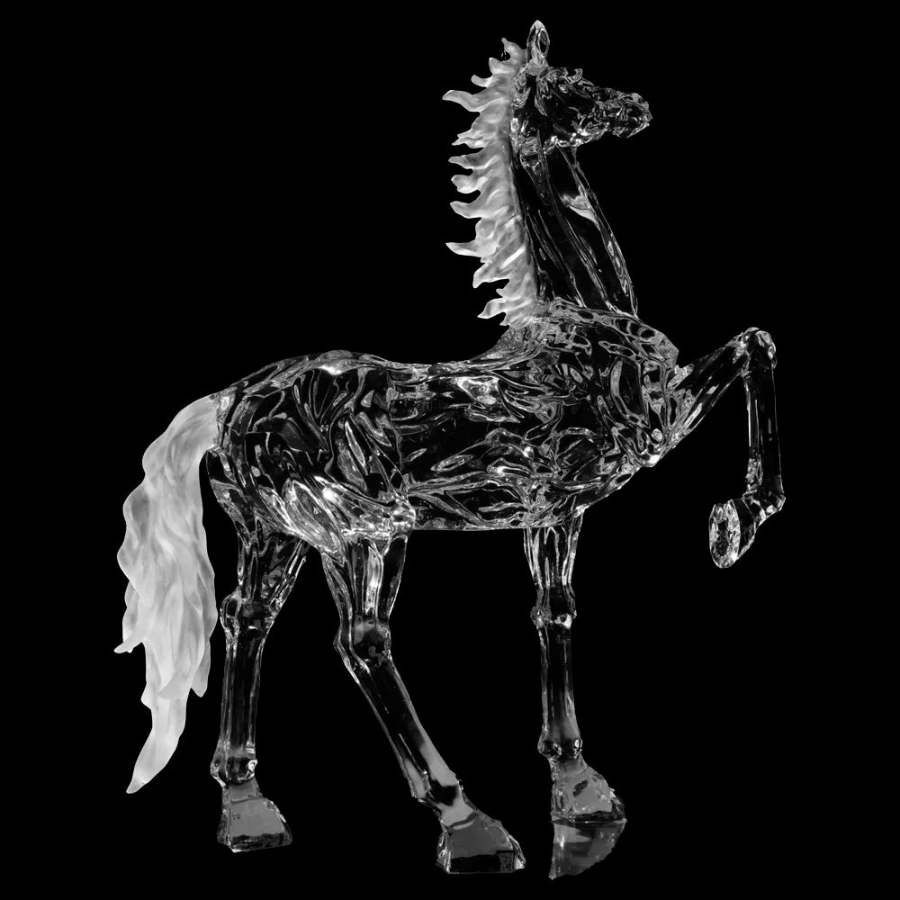 Wind Chaser – Majestic Horse Crystal Sculpture (1.9M) – Art Statue