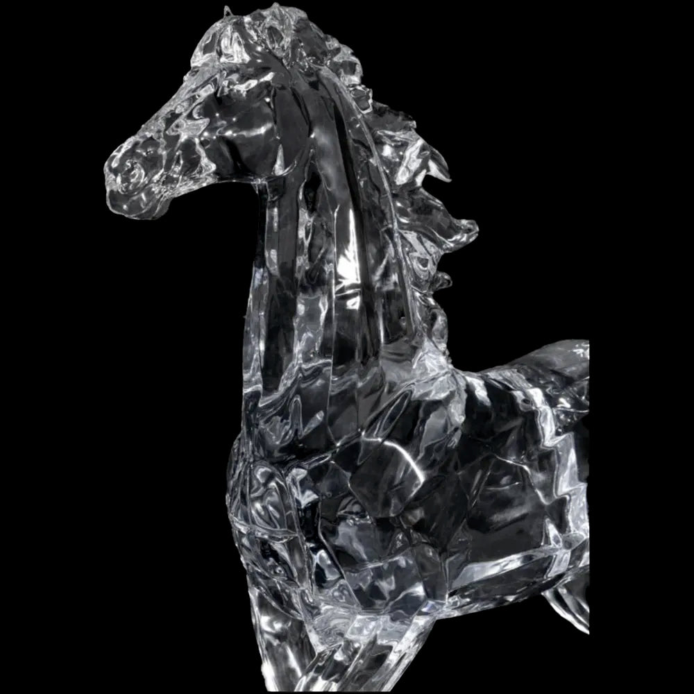 Majestic Standing Horse Crystal Sculpture (1.3M) – Art Statue