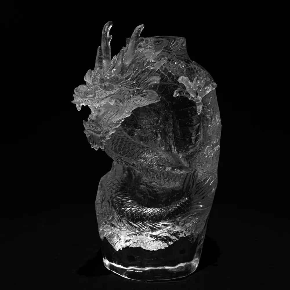 Chinese Zodiac art vase crystal dragon sculpture decorative piece