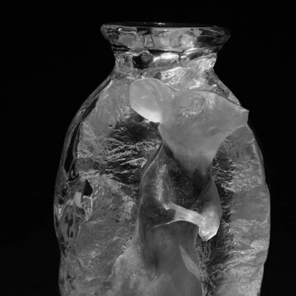Chinese Zodiac art vase crystal rat sculpture decorative piece