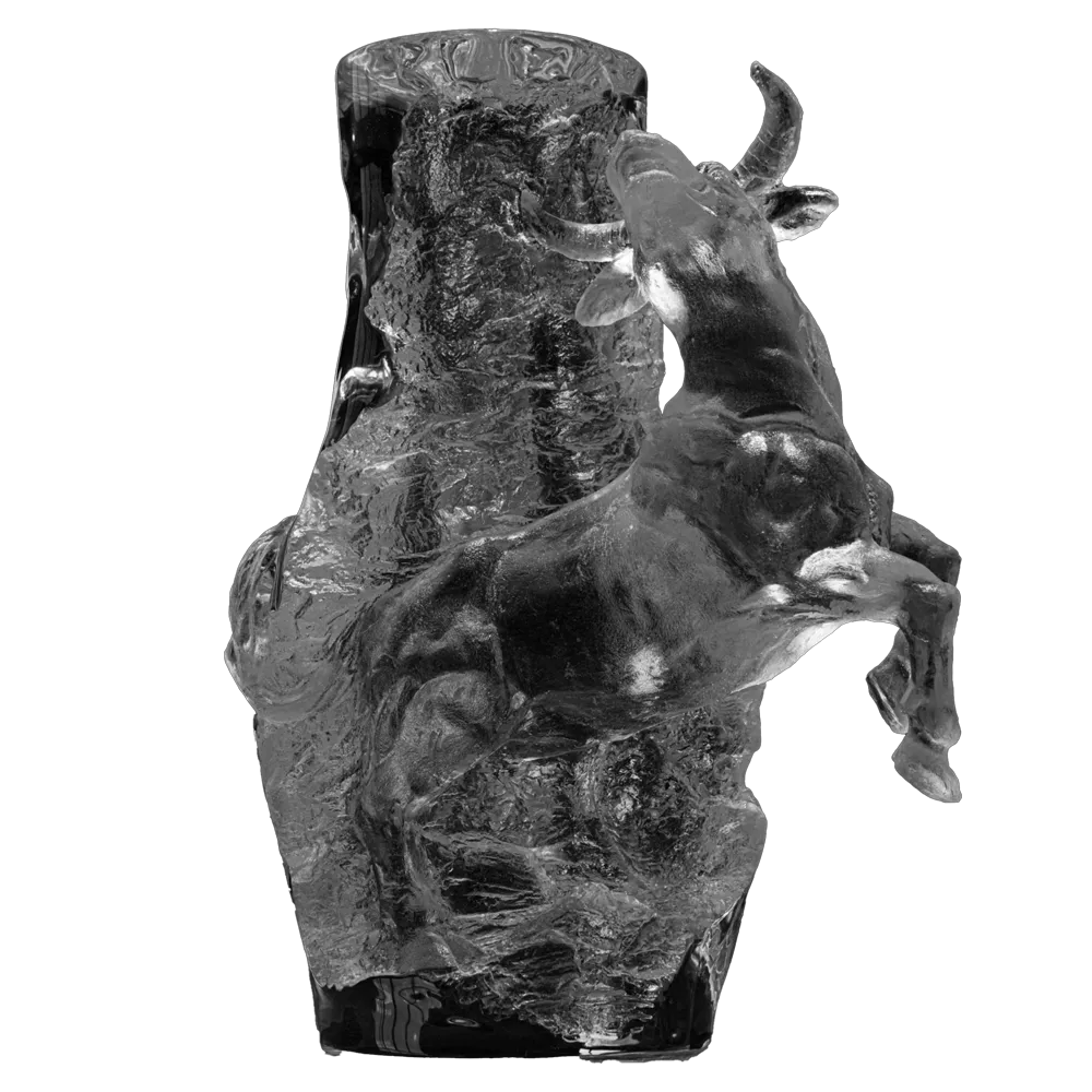 Chinese Zodiac art vase crystal ox sculpture decorative piece