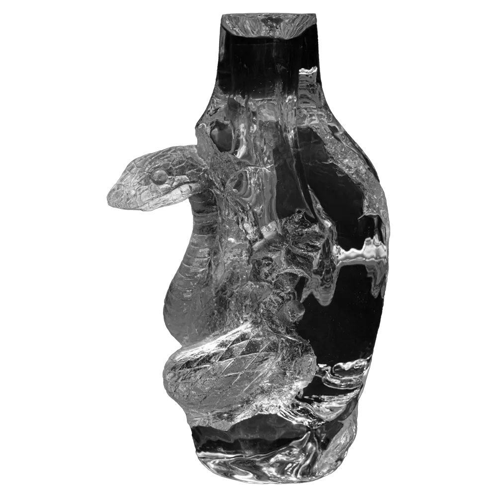 Chinese Zodiac art vase crystal snake sculpture decorative piece