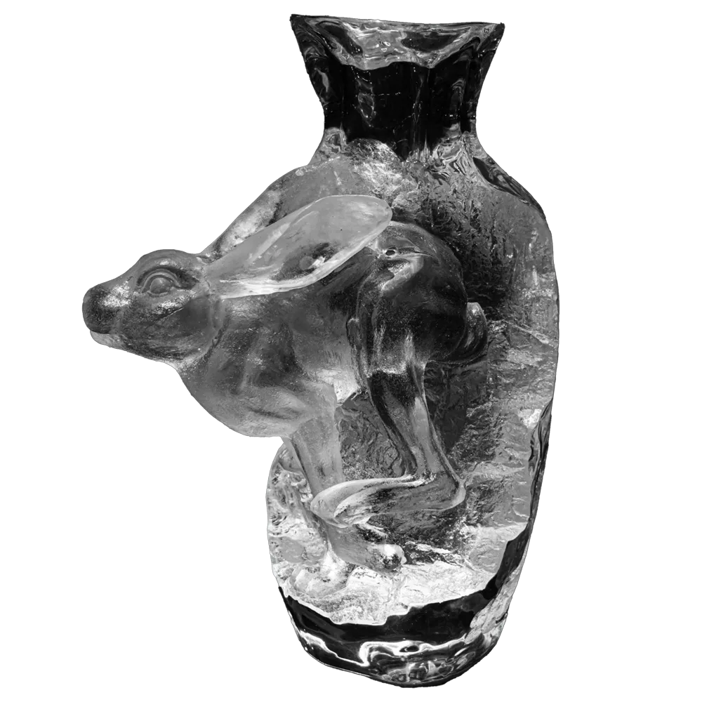 Chinese Zodiac art vase crystal rabbit sculpture decorative piece