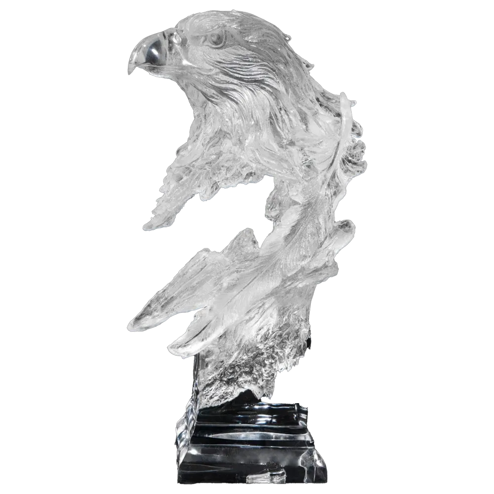 crystal eagle bust sculpture majestic bird art statue decorative piece