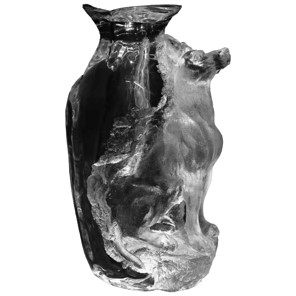 Chinese Zodiac crystal dog sculpture art vase decorative piece