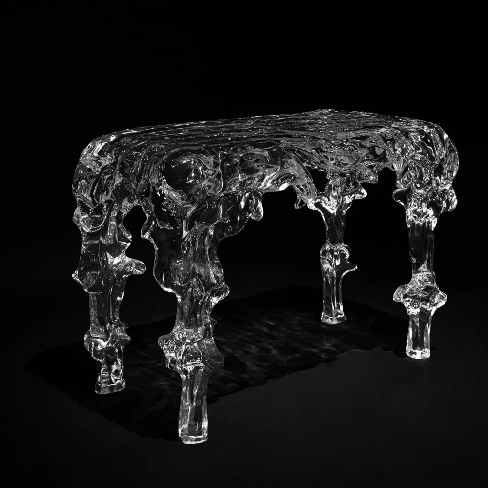 Mountains & Floating Streams Luxury Avant-Garde Crystal Piano Bench