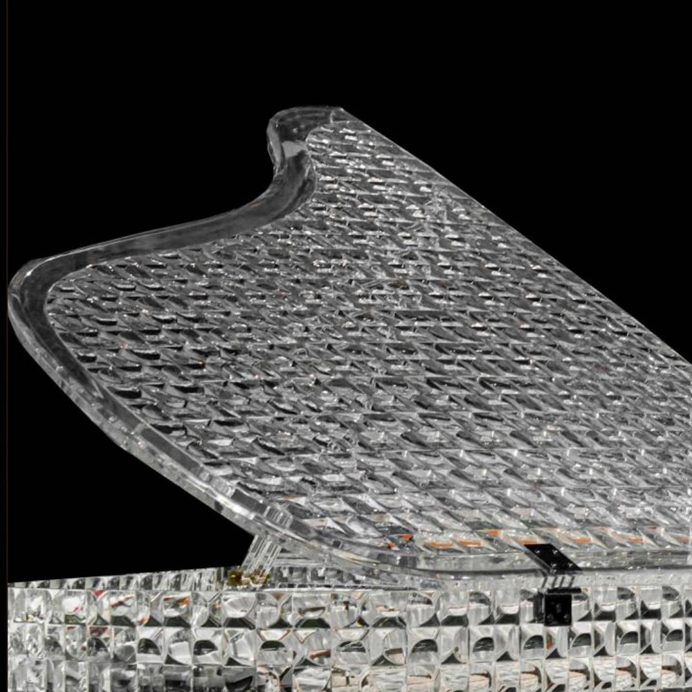 Pure Elegance Luxury Avant-Garde Geometric Faceted Crystal Grand Piano