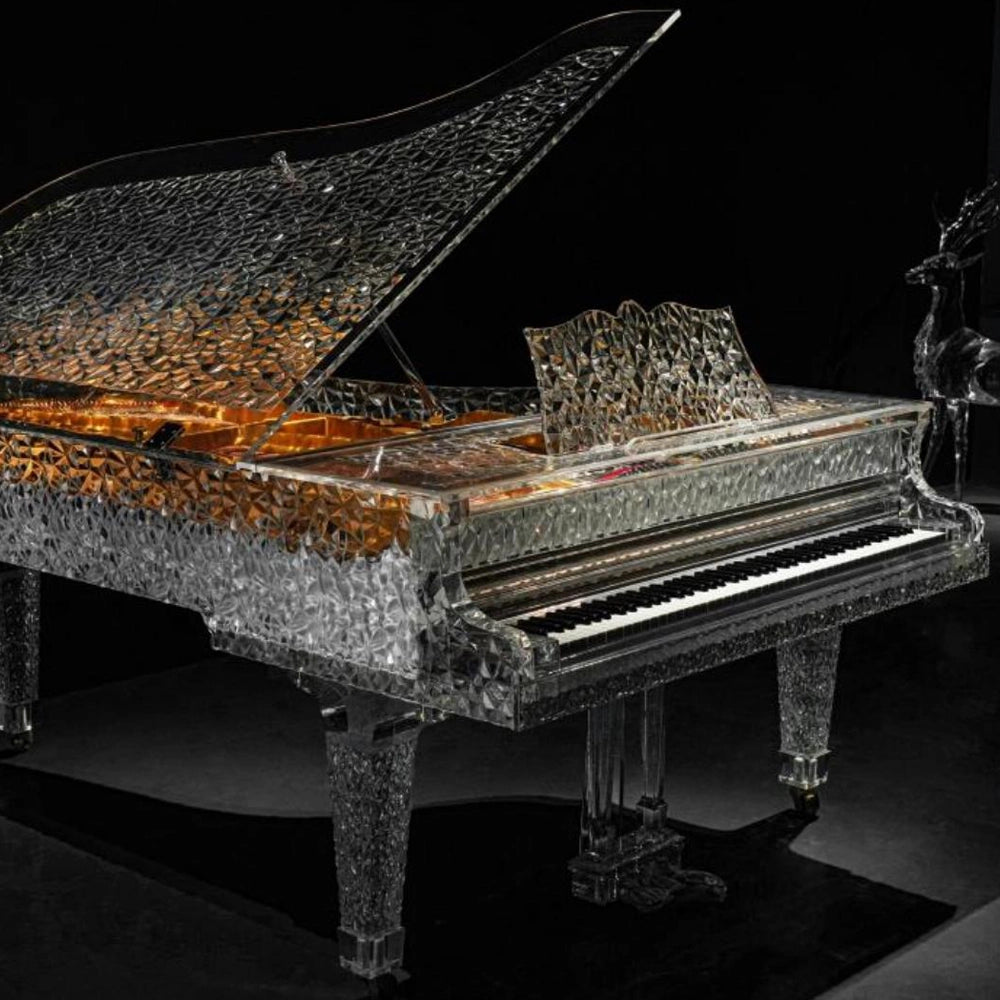 Refined Splendor Luxury Avant-Garde Textured Crystal Grand Piano