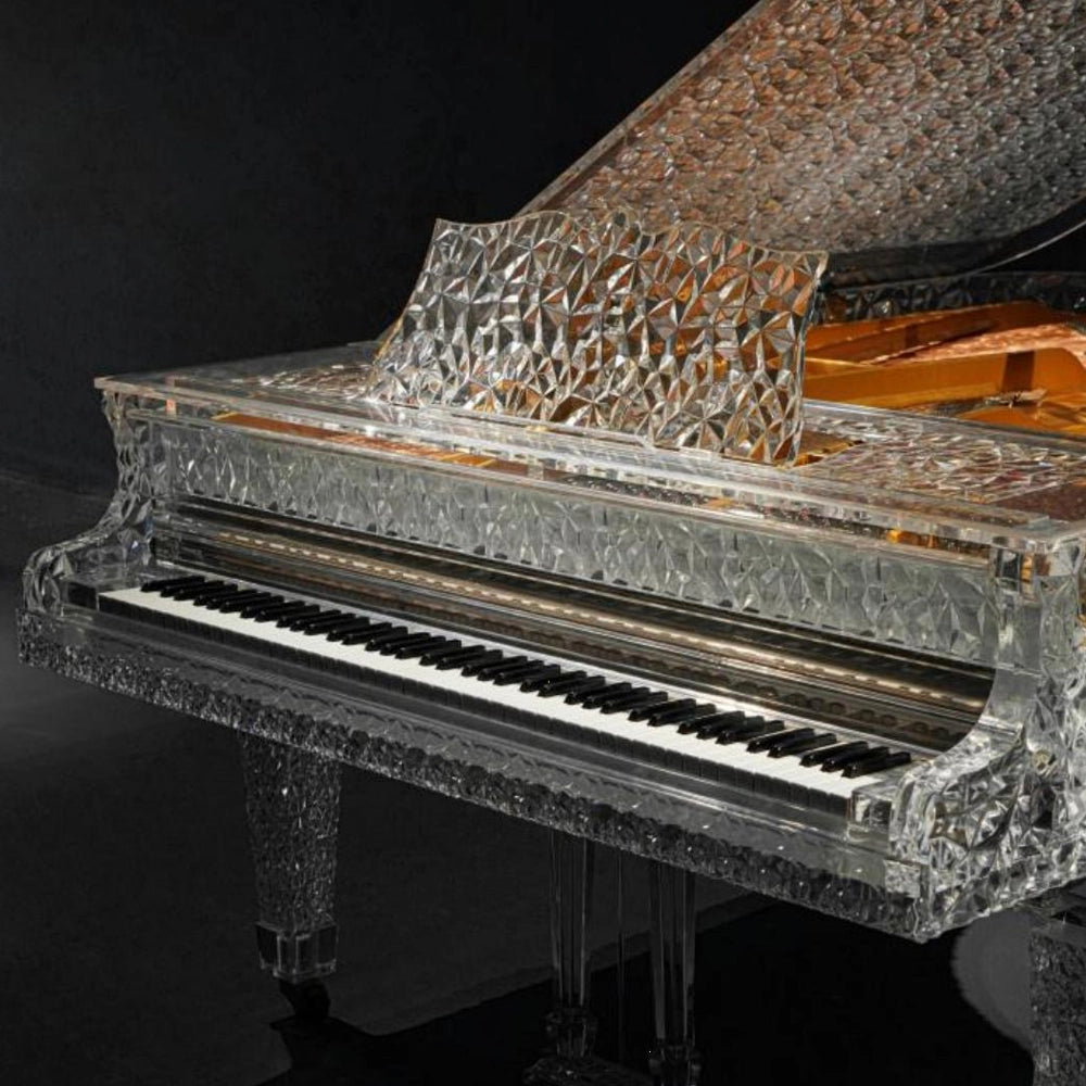 Refined Splendor Luxury Avant-Garde Textured Crystal Grand Piano