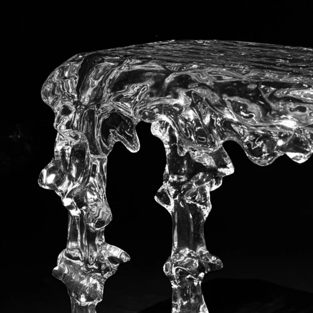 Mountains & Floating Streams Luxury Avant-Garde Crystal Piano Bench