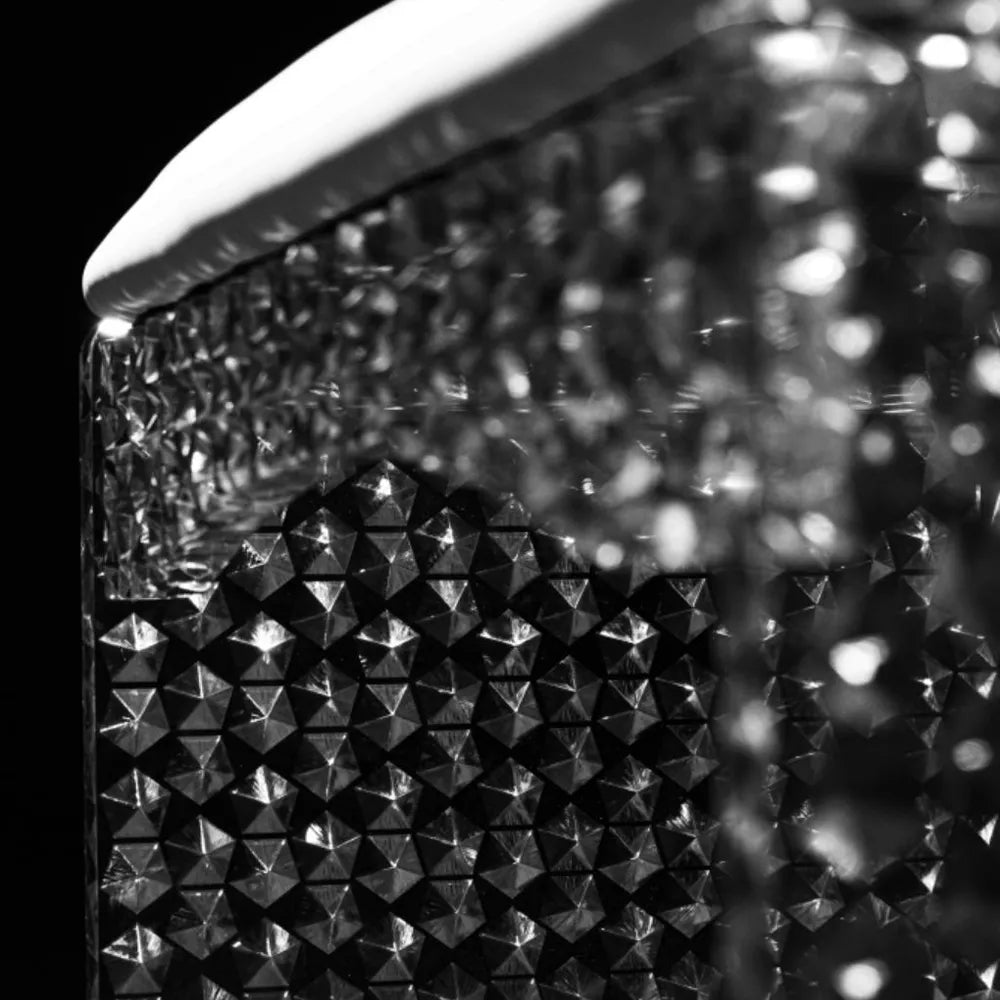 Pure Elegance Luxury Avant-Garde Geometric Faceted Crystal Piano Bench