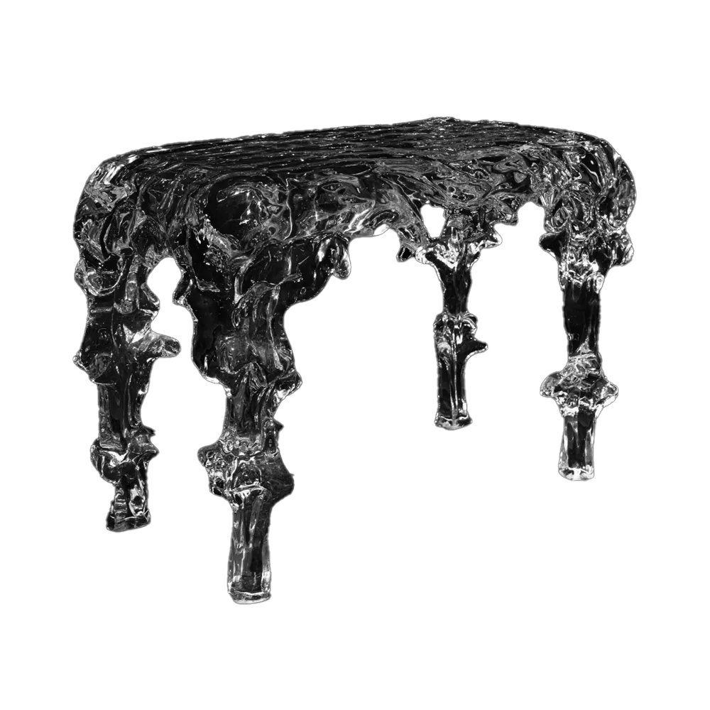 Mountains & Floating Streams Luxury Avant-Garde Crystal Piano Bench