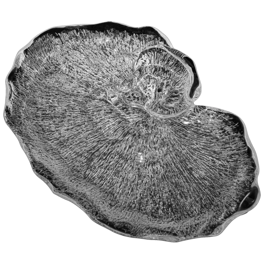 Crystal Reishi Tea Tray Sculpture  Luxury Art Decor
