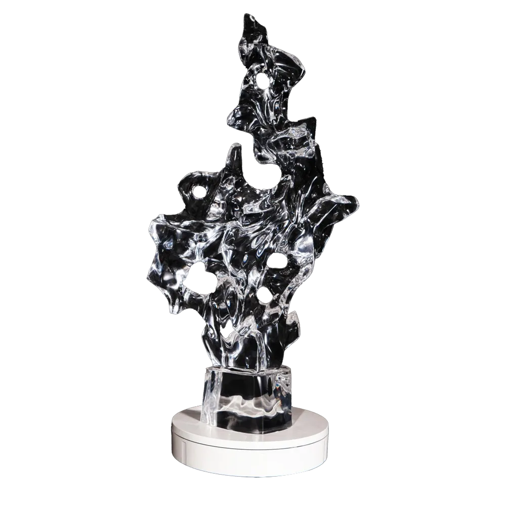 Crystalline Whispers Abstract Sculpture, 800mm Height, Organic Shape Synthetic Crystal Art for Modern Decor