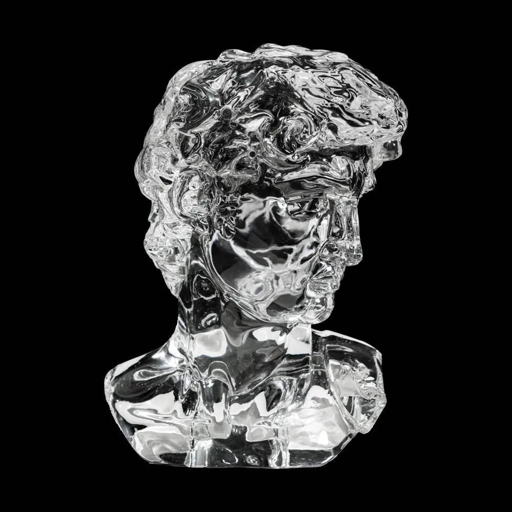 David Bust Statue, 460mm Height, Transparent Synthetic Crystal Art Sculpture