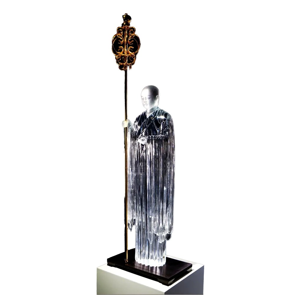 Standing Ksitigarbha Buddha Statue, 1323mm Height, Synthetic Crystal Sculpture