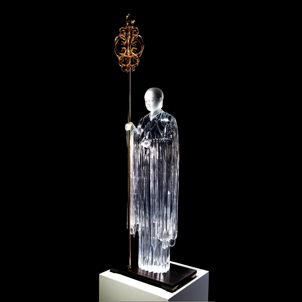 Standing Ksitigarbha Buddha Statue, 1323mm Height, Synthetic Crystal Sculpture