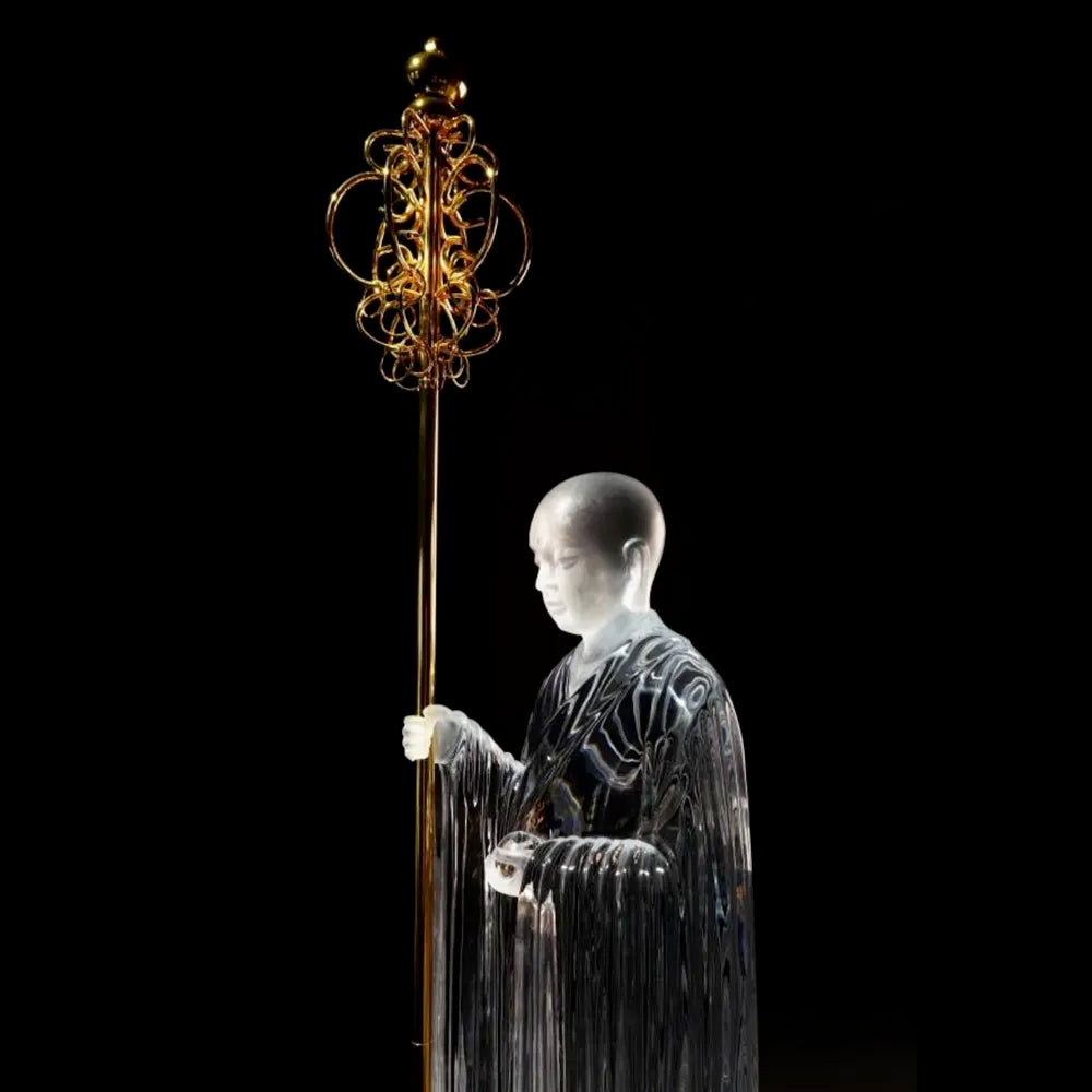 Standing Ksitigarbha Buddha Statue, 1323mm Height, Synthetic Crystal Sculpture