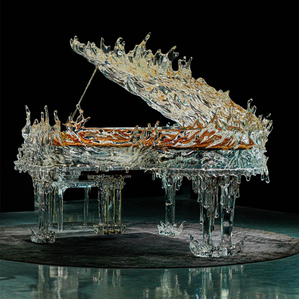 Mountains & Floating Streams" Luxury Avant-Garde Crystal Grand Piano