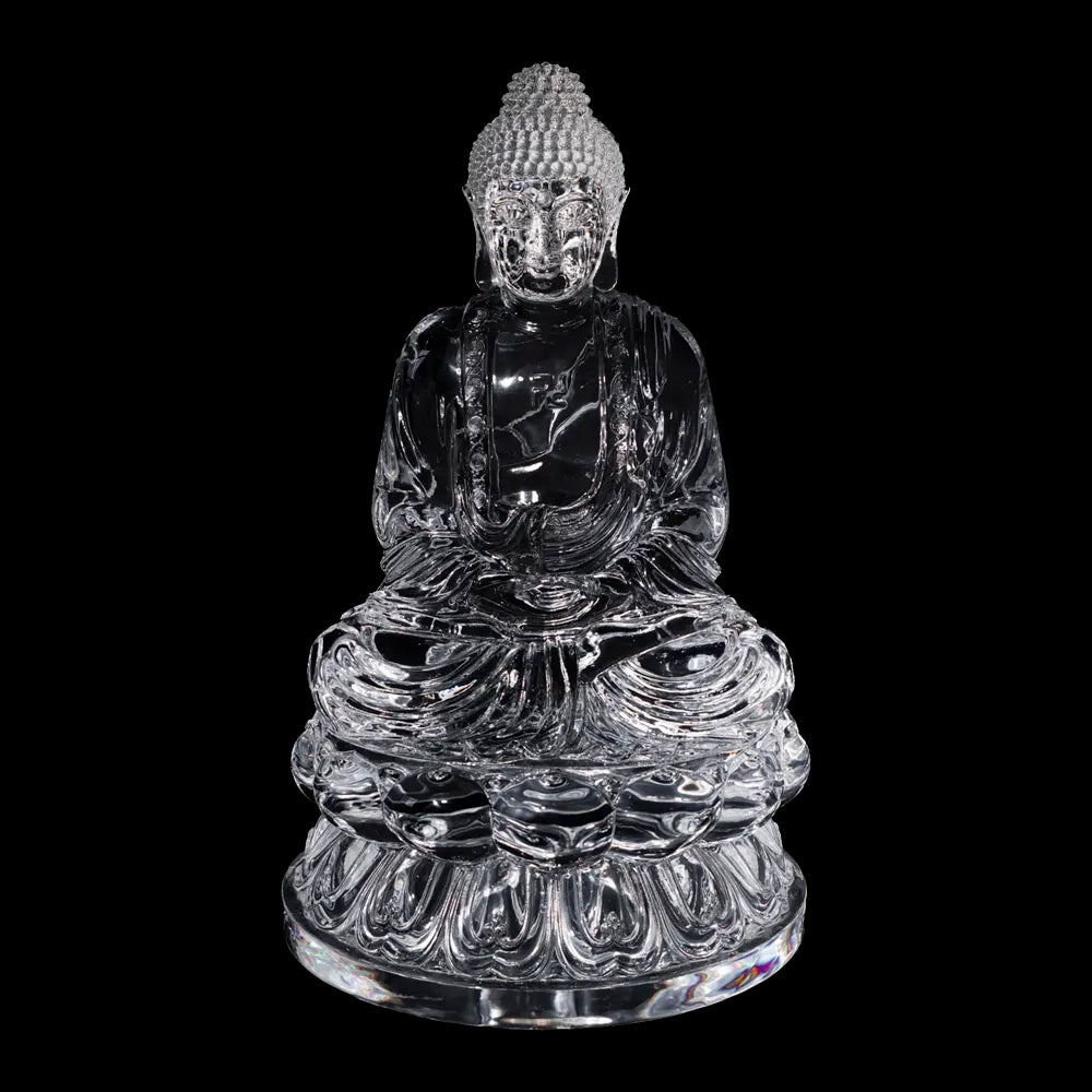 Shakyamuni Buddha Statue on Lotus Throne, 640mm Synthetic Crystal Decor