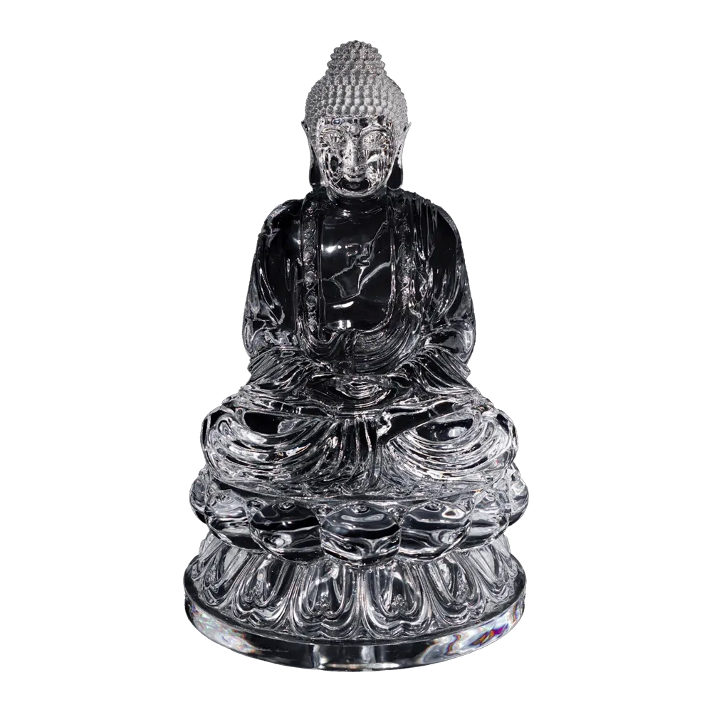 Shakyamuni Buddha Statue on Lotus Throne, 640mm Synthetic Crystal Decor
