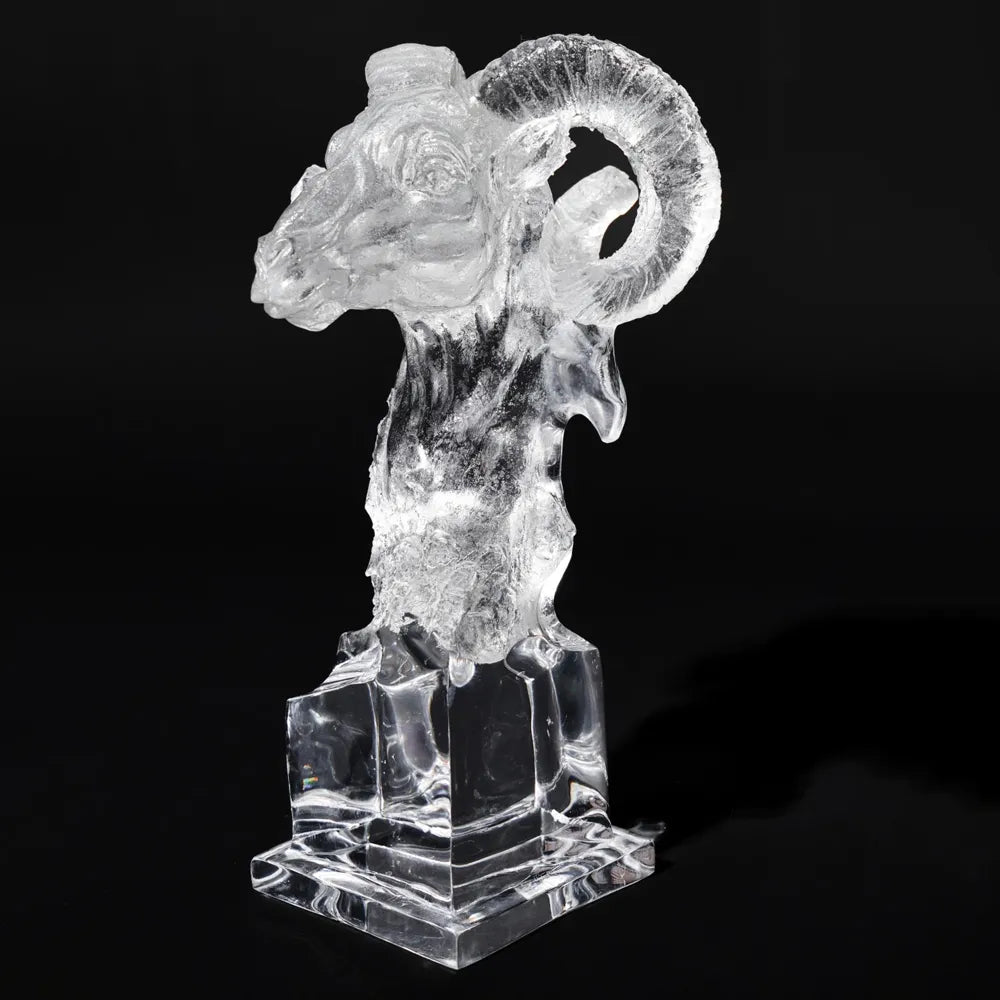 Crystal Ram Sculpture – Majestic Animal Art Statue