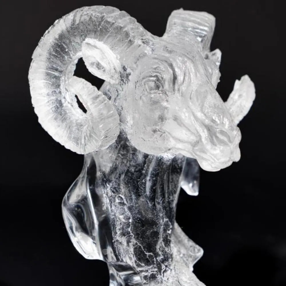 Crystal Ram Sculpture – Majestic Animal Art Statue