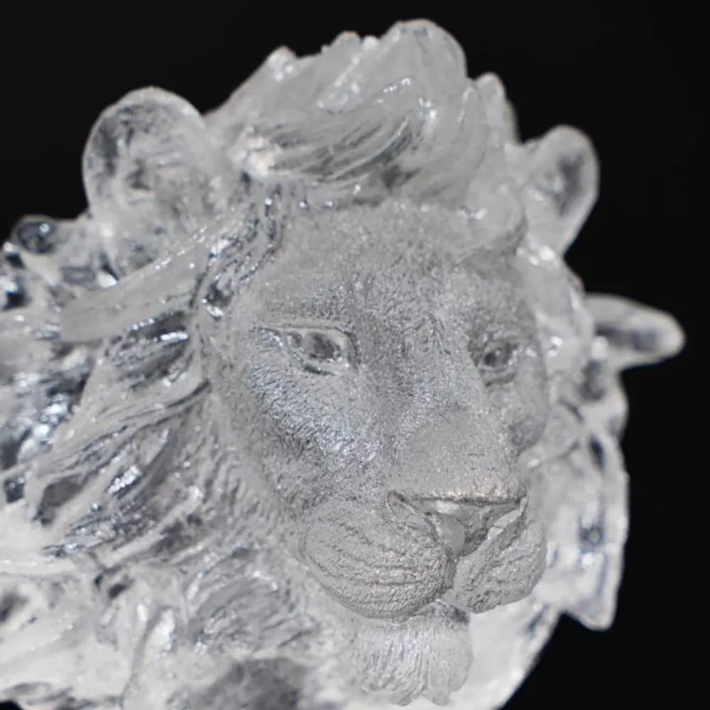 crystal lion bust sculpture king of pride majestic animal statue