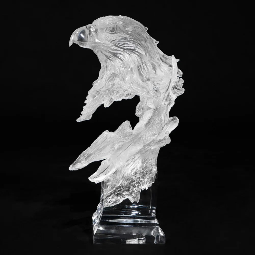 crystal eagle bust sculpture majestic bird art statue decorative piece