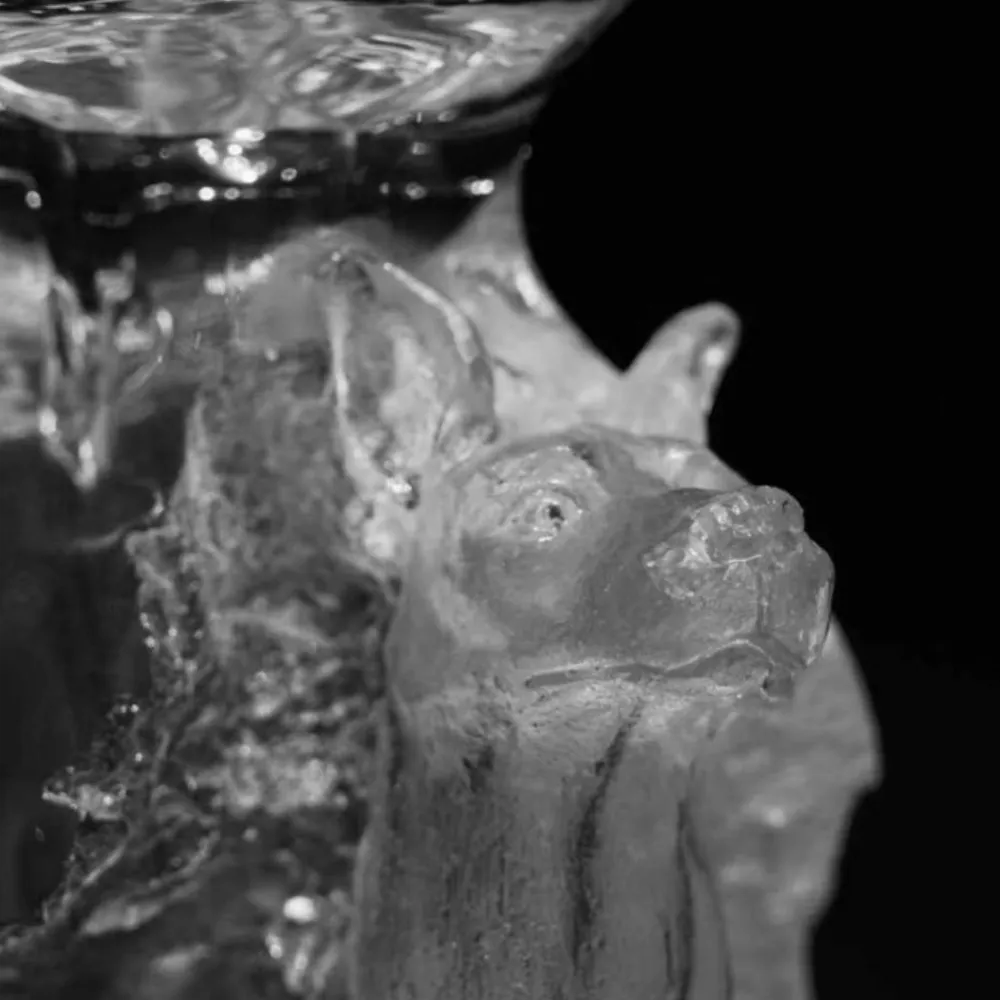 Chinese Zodiac crystal dog sculpture art vase decorative piece