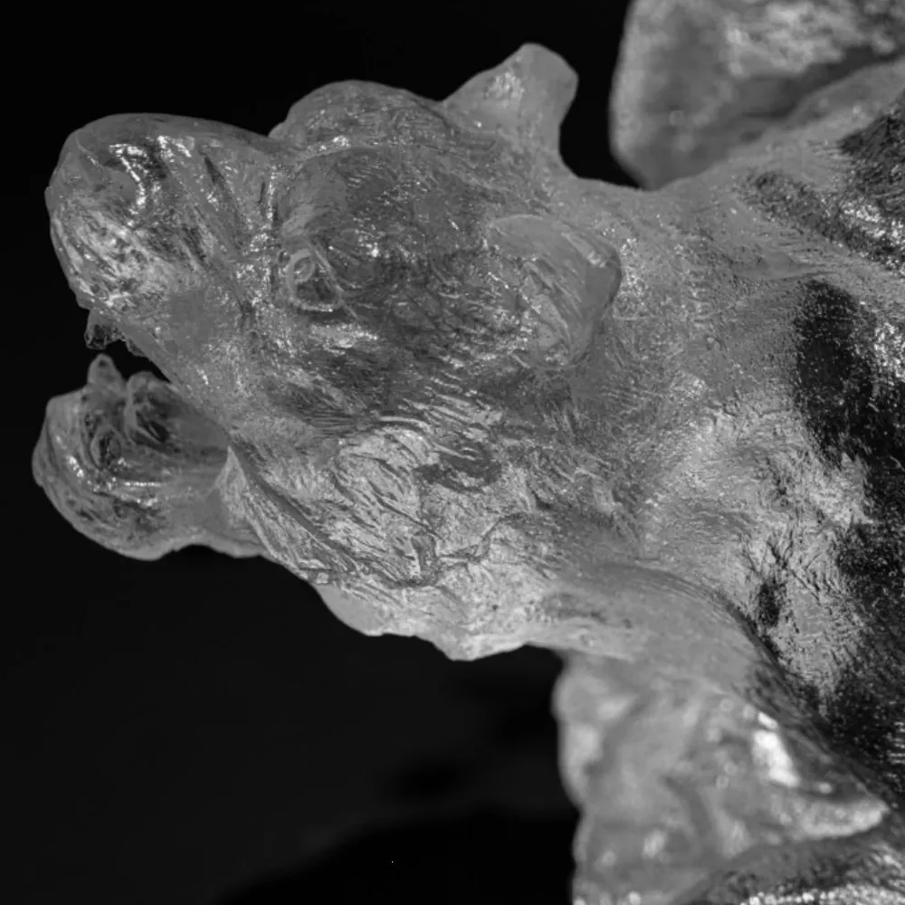 Chinese Zodiac art vase crystal tiger sculpture decorative piece