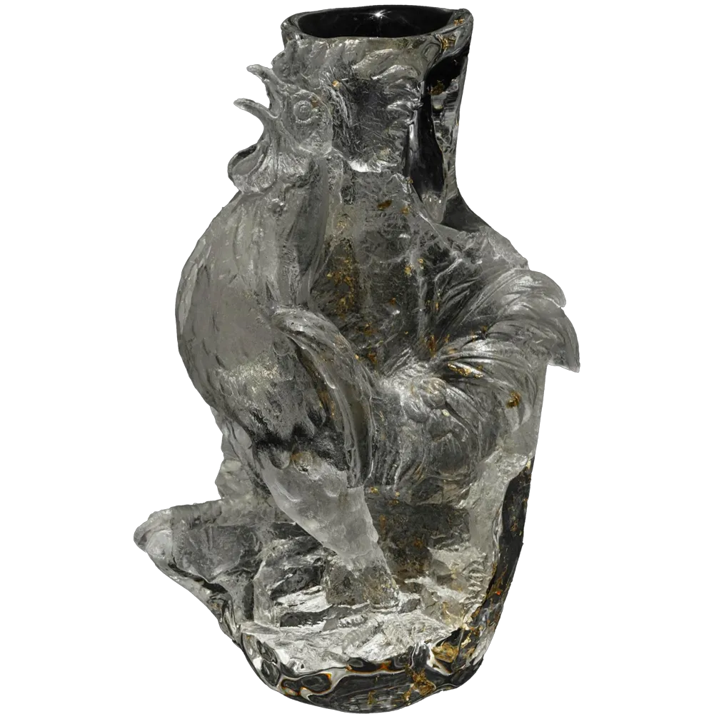 Chinese Zodiac art vase crystal rooster sculpture decorative piece
