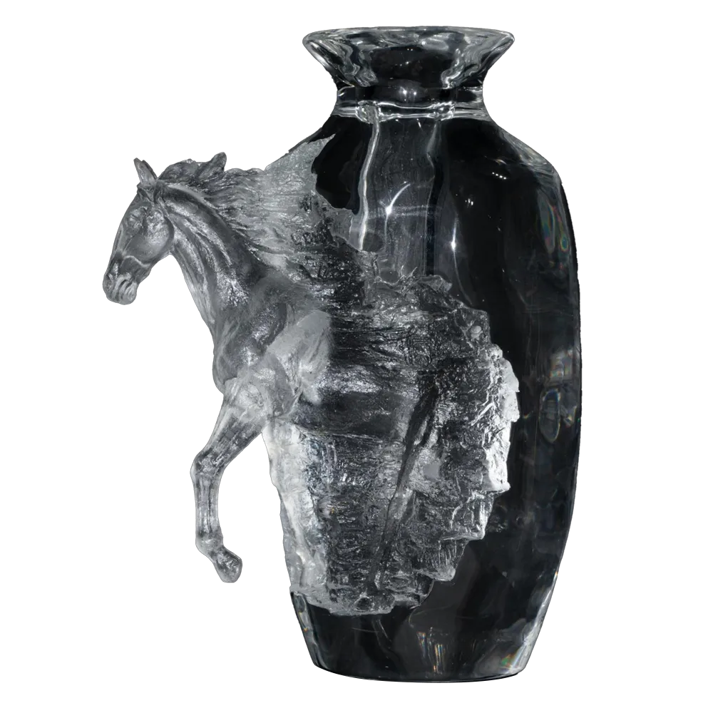 Chinese Zodiac art vase crystal horse sculpture decorative piece